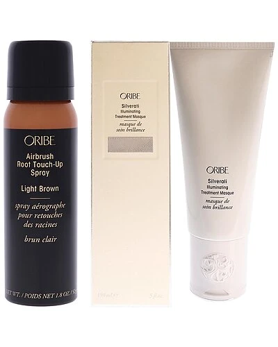 Oribe Airbrush Root Touch-Up Spray - Light Brown & Silverati Illuminating Treatment Masque Kit Women 1 Oribe Airbrush Root Touch-Up Spray - Light Brown & Silverati Illuminating Treatment Masque Kit Women